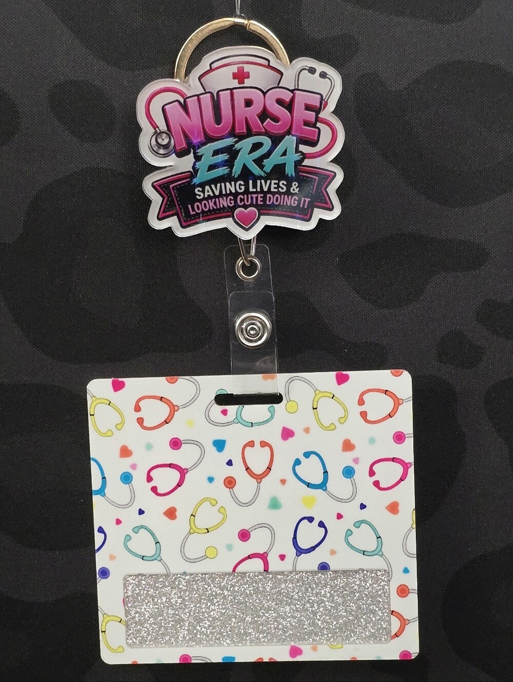 Nurse Era Novelty Acrylic Badge Reel & Buddy Set ID Holder